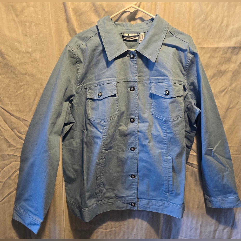 Denim&Co Blue Jean Jacket Classic Trucker Style NWOT